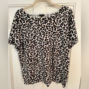 Talbots Short Sleeve Pullover in Animal Print